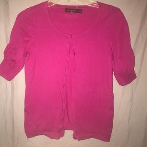The Limited Short Sleeve Pink Cardigan